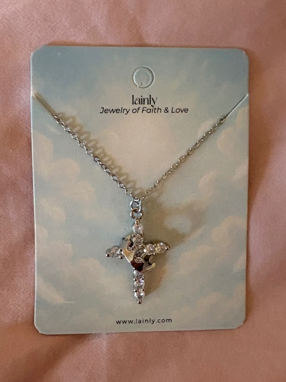 pretty womens silver cross necklace
